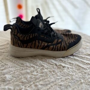 Vans Black and Brown Animal Print Sneakers